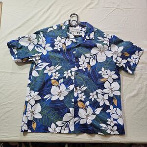 Vintage Bishop St. Apparel Tropical Floral Hawaiian Shirt Men's Size L
